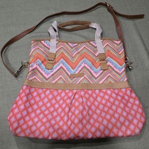 Dena Vibrant Chevron Large Travel Tote Bag